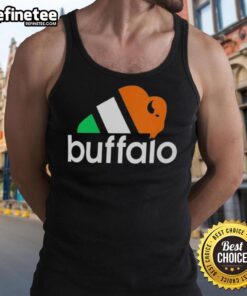 Buffalo Bills logo parody tank top design featuring 'Awesome-The-City-With-Three-Seasons' text, perfect for fans.