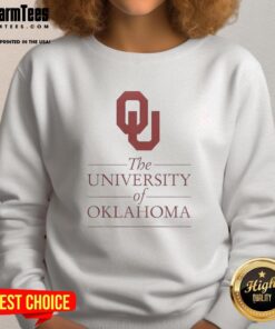 Awesome University of Oklahoma sweatshirt in crimson color, showcasing school spirit and comfortable style for fans.