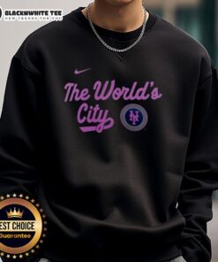 New York Mets City Connect sweatshirt showcasing vibrant design, perfect for fans celebrating the team's spirit.