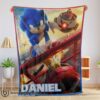 Cartoon Sonic With Friends Blanket Fleece Customized Premium Blanket