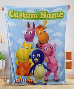 Pretty Cute Cartoon The Backyardigans With Friends Blanket Fleece Customized Blanket