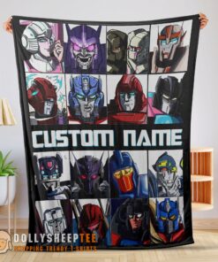Happy Cute Cartoon Transformers Characters Blanket Fleece Customized Blanket