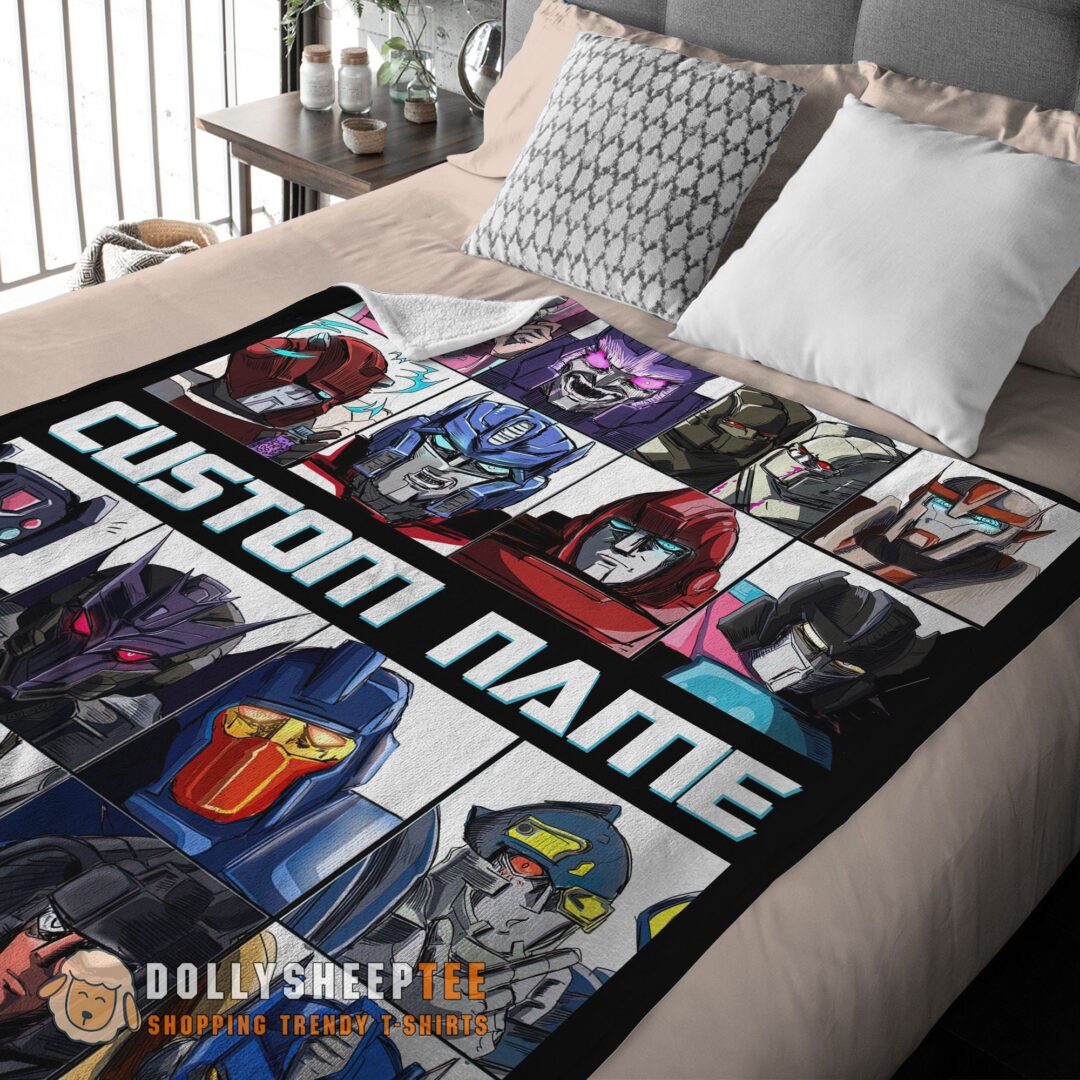 Cartoon Transformers Characters Blanket Fleece Customized Blanket