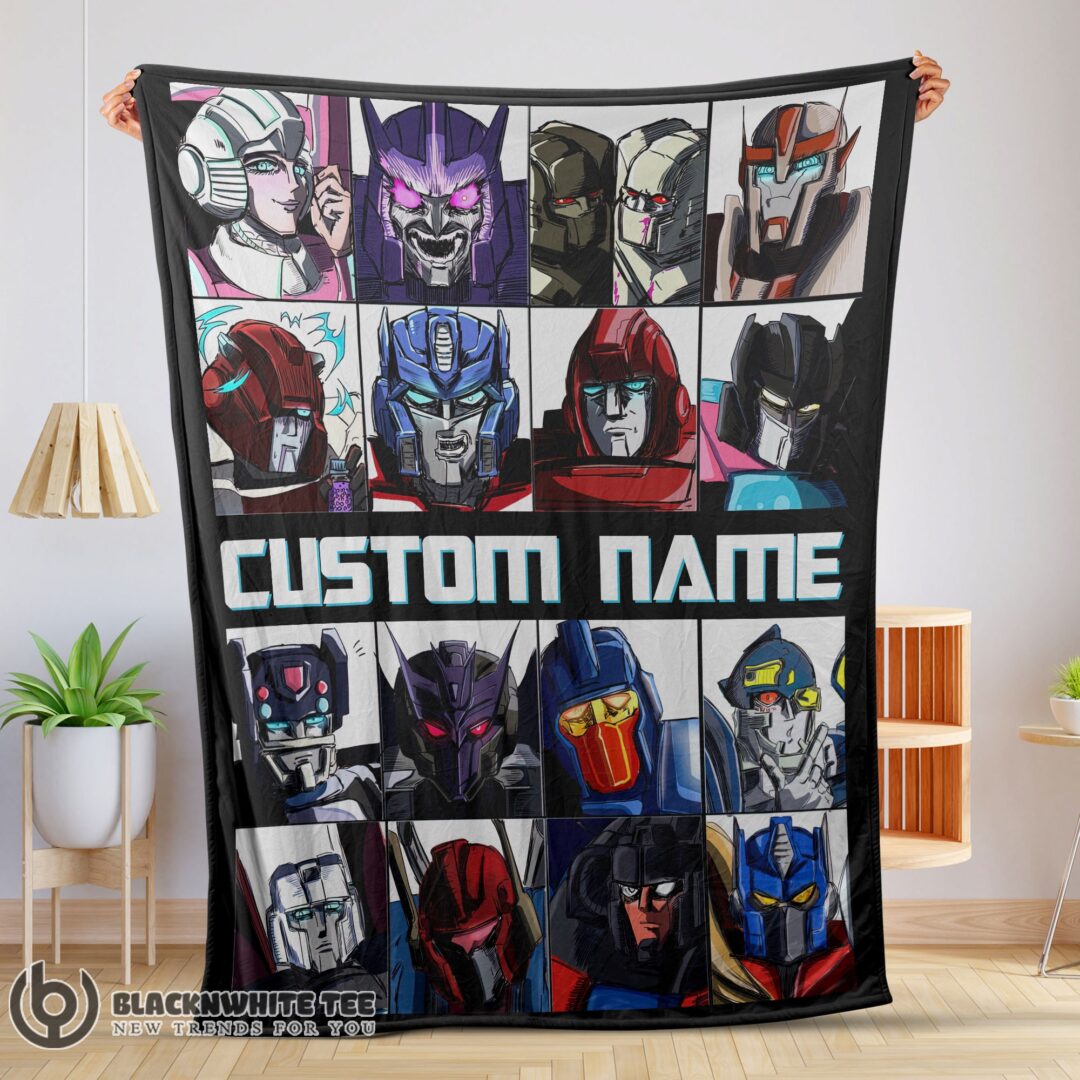 Cartoon Transformers Characters Blanket Fleece Customized Premium Blanket
