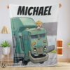 Cartoon Trash Truck Cute Blanket Fleece Customized Premium Blanket
