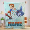 Hot Cute Catoon Sharkdog Sharkdog And Max Skateboarding Blanket Fleece Customized Blanket