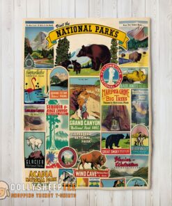 Original Cute Cavallini Visit The National Parks Blanket Fleece Customized Blanket