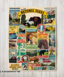 Cavallini Visit The National Parks Blanket Fleece Customized Premium Blanket