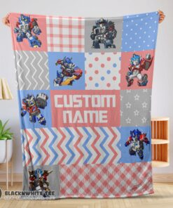 Chibi Optimus Prime Transformers Pattern Blanket Fleece Customized Premium Blanket