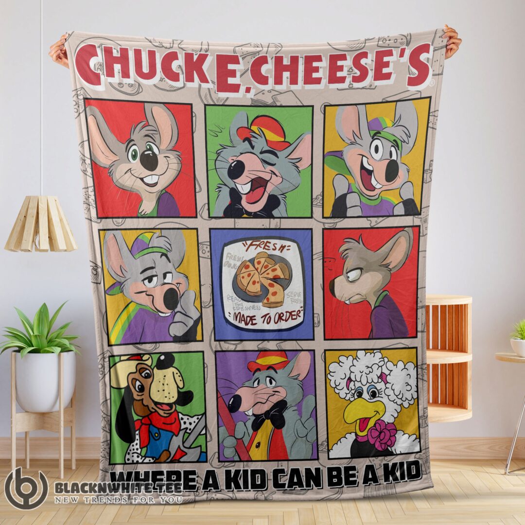 Chuck E. Cheese's Where A Kid Can Be A Kid Blanket Fleece