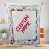 Original Hot Classic Monopoly Board Game Fleece Customized Blanket