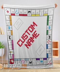 Original Hot Classic Monopoly Board Game Fleece Customized Blanket