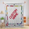 Hot Cute Classic Monopoly Board Game Blanket Fleece Customized Blanket