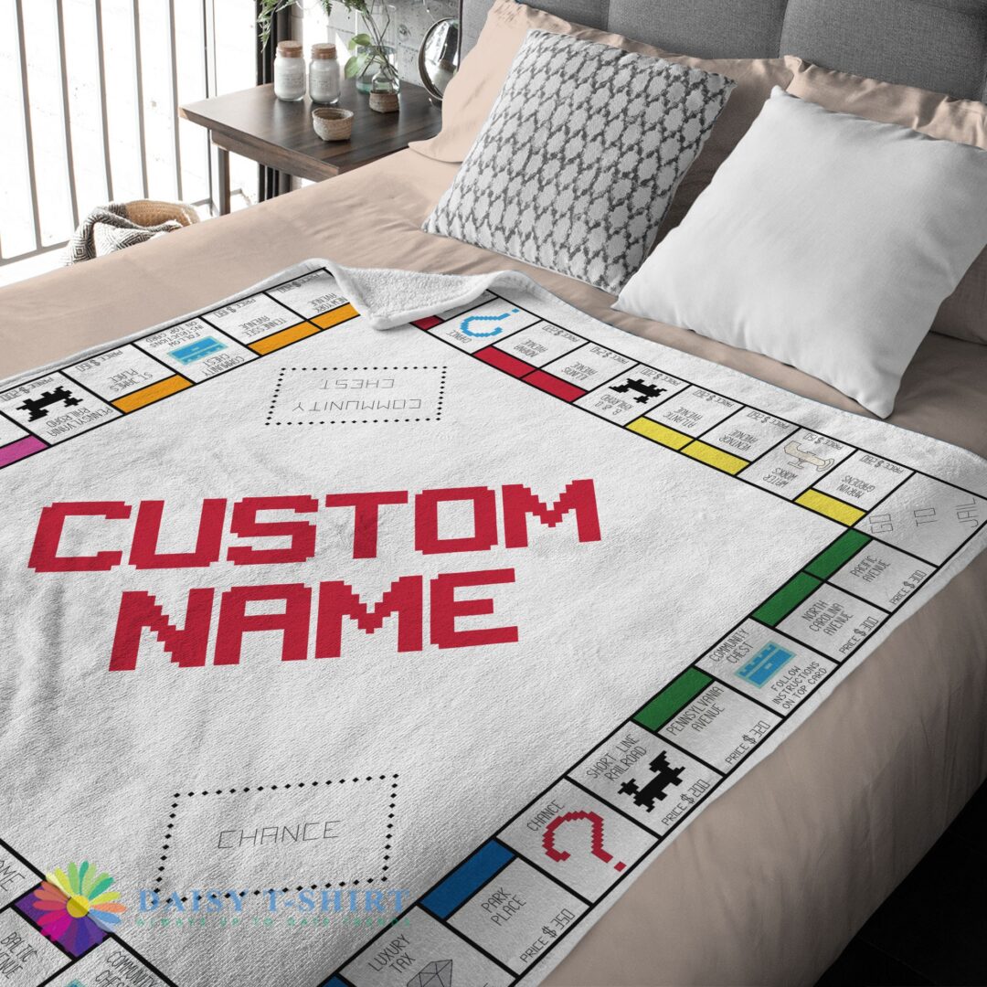 Classic Monopoly Board Game Blanket Fleece Customized Blanket