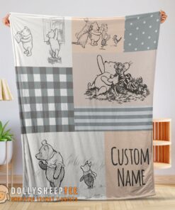 Hot Classic Winnie The Pooh & Friends Sketch Blanket Customized Blanket