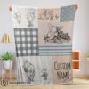 Premium Cute Classic Winnie The Pooh & Friends Sketch Blanket Fleece Customized Blanket