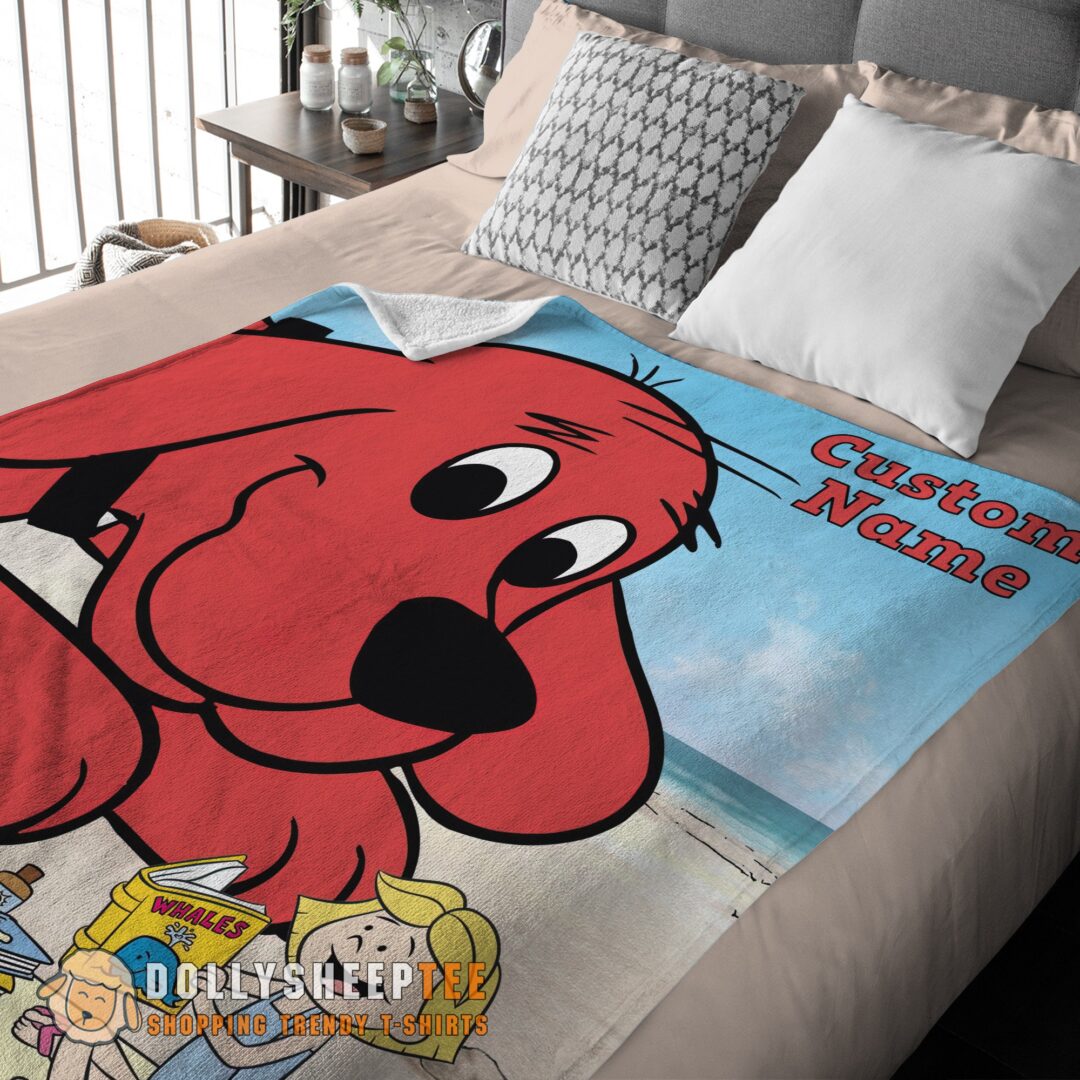 Clifford's Puppy Days Emily Elizabeth Beach Blanket Fleece Customized Blanket
