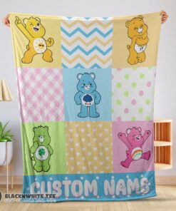 Premium Good Colorful Care Bears Patchwork Blanket Fleece Customized Blanket