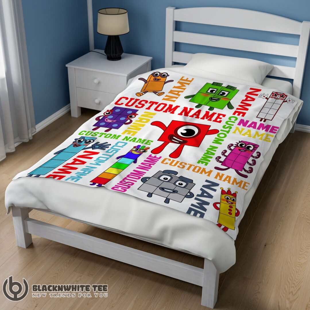 Colorful Number Blocks Blanket Fleece Customized Blanket