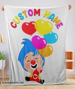 Premium Hot Colorful Plim Plim Cheerful Clown Balloons Blanket Fleece Customized Blanket