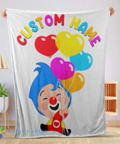 Awesome Cute Colorful Plim Plim Cheerful Clown Balloons Blanket Fleece Customized Blanket