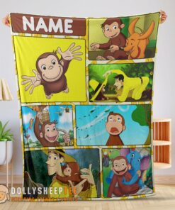 Curious George Ted ShacklefordBlanket Fleece Customized Blanket