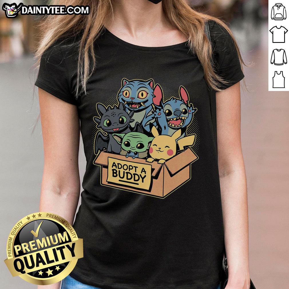 cute-adopt-a-buddy-animal-game-movie-ladies-tee Alt Text: Cute Adopt A Buddy animal game movie ladies tee featuring playful graphics and vibrant colors for animal lovers.