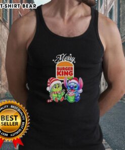 Alt Text: Cute baby Grinch and Stitch tank top from Burger King, perfect for a Merry Christmas celebration.