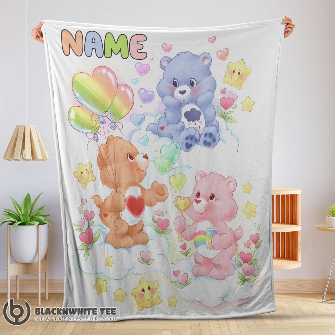 Cute Care Bears Friends Blanket Fleece Customized Blanket