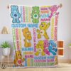 Hot Top Cute Care Bears & Friends Blanket Fleece Customized Blanket