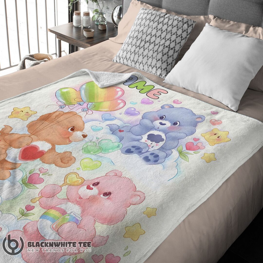 Cute Care Bears Friends Blanket Fleece Customized Blanket