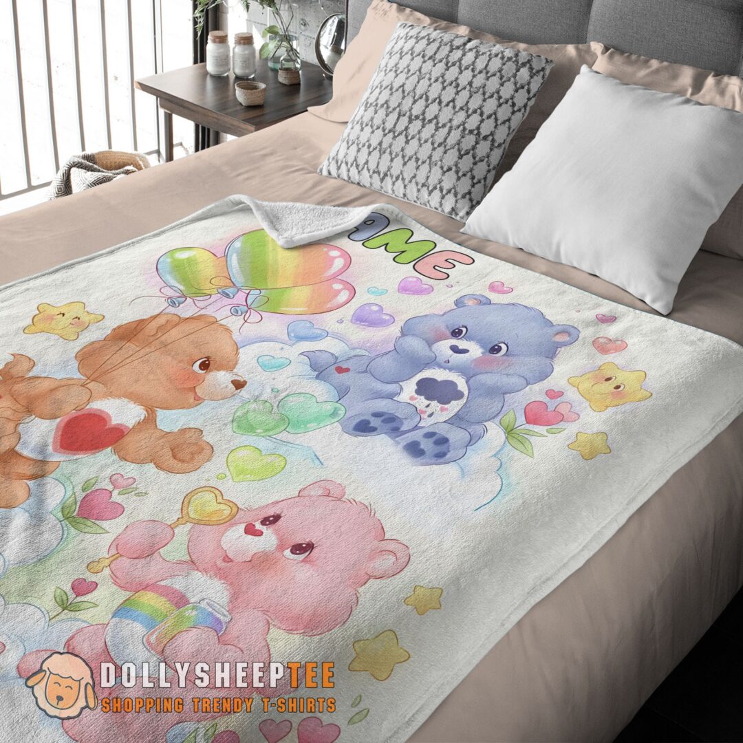 Cute Care Bears Friends Blanket Fleece Customized Blanket