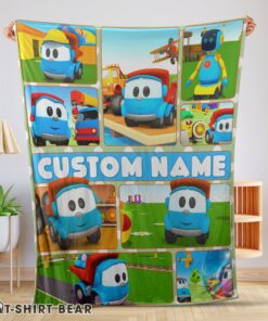 Cute Cartoon Leo The Truck With Friends Blanket Fleece Throw Customized Blanket