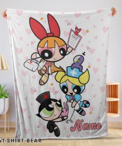 Cute Cartoon Network The Powerpuff Girls Nurse Blanket Fleece Customized Blanket