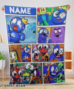 Cute Cartoon Rainbow Friends Roblox Blanket Fleece Customized Blanket