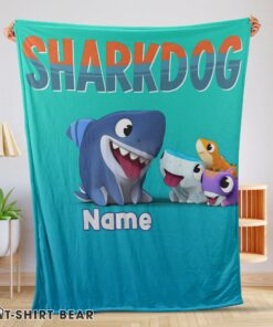 Cute Cartoon Sharkdog Fintastic Halloween Blanket Fleece Customized Blanket