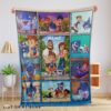 Cute Cartoon Sharkdog With Family Blanket Fleece Customized Blanket