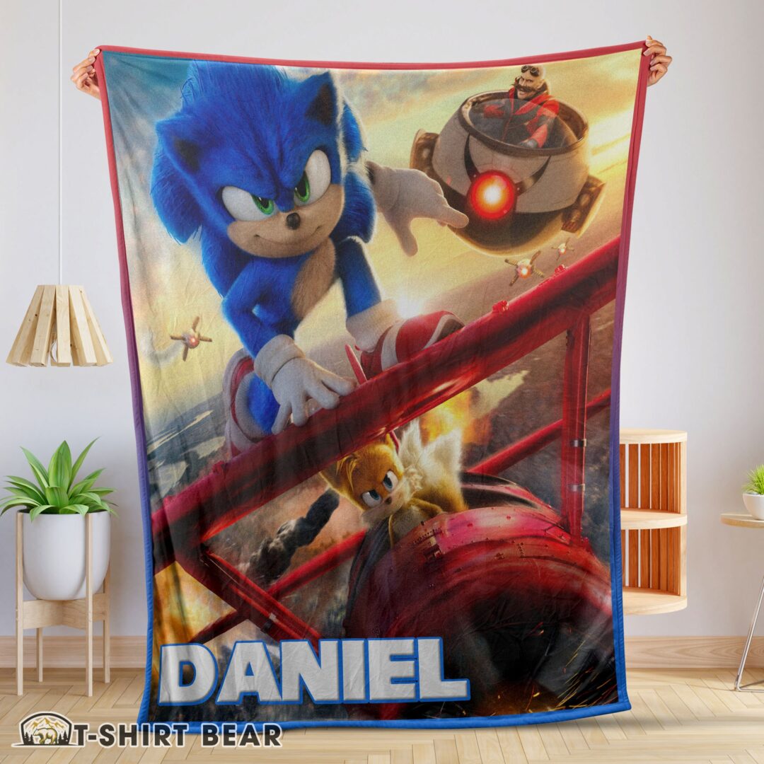 Cute Cartoon Sonic With Friends Blanket Fleece Customized Blanket