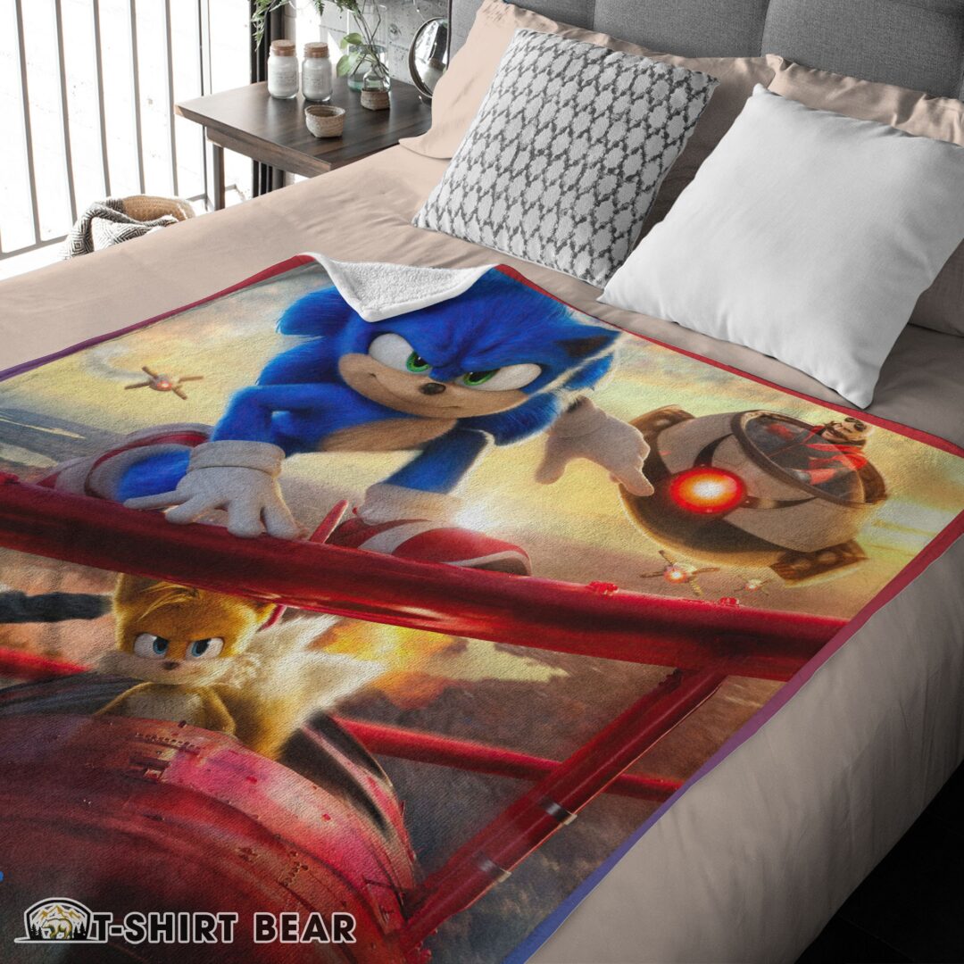 Cute Cartoon Sonic With Friends Blanket Fleece Customized Blanket