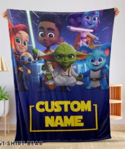 Cute Cartoon Star Wars Young Jedi Adventures Blanket Fleece Customized Blanket