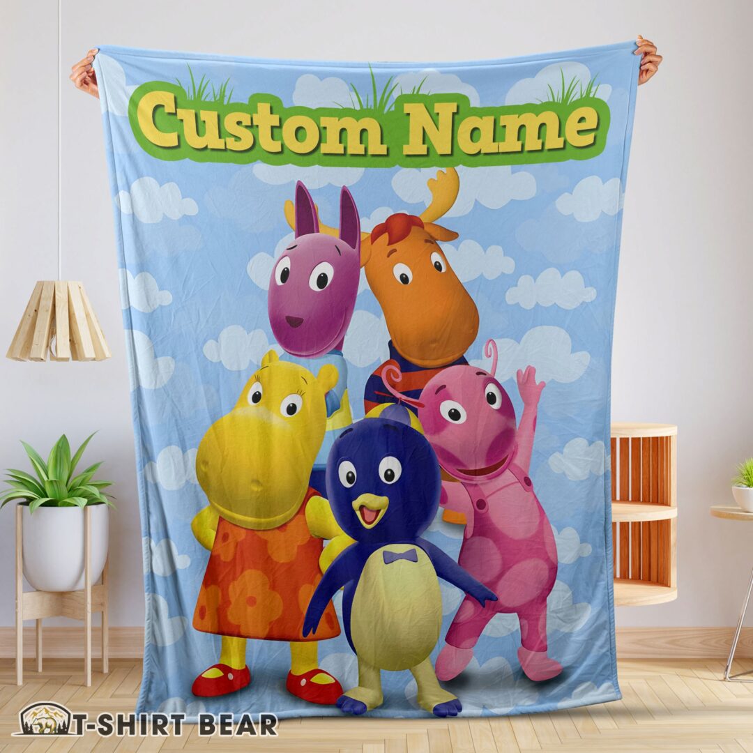 Cute Cartoon The Backyardigans With Friends Blanket Fleece Customized Blanket
