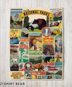 Cute Cavallini Visit The National Parks Blanket Fleece Customized Blanket