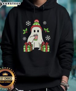 Cute Christmas ghost hoodie featuring a playful ghost design, perfect for festive holiday outfits and cozy winter wear.