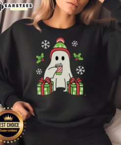 Adorable Cute Christmas Ghost Sweatshirt featuring a playful ghost design perfect for festive holiday wear.