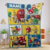 Cute Colorful Candy M&M’s Character Collage Blanket Fleece Customized Blanket