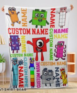 Cute Colorful Number Blocks Blanket Fleece Customized Blanket