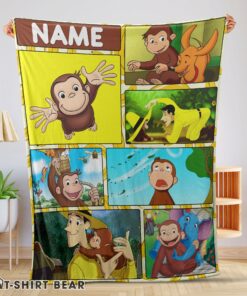 Cute Curious George Ted Shackleford Blanket Fleece Customized Blanket