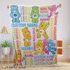 Top Hot Cute Care Bears & Friends Blanket Fleece Customized Blanket