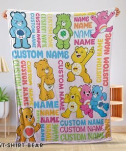 Top Hot Cute Care Bears & Friends Blanket Fleece Customized Blanket