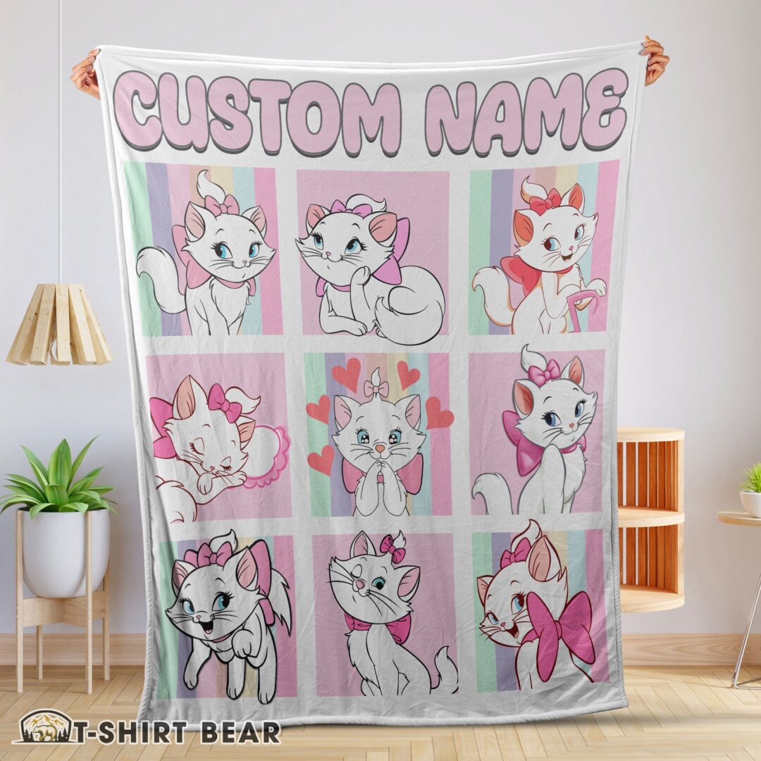 Cute Cute Disney Cartoon The Aristocats Marie Blanket Fleece Customized Blanket